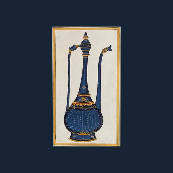 Rajasthani_Miniature_Handmade_Painting_Surahi_Black_Border_White_Background