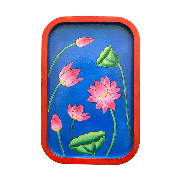 Handpainted_Wall_Plate_Rectangular_Lotus_Design