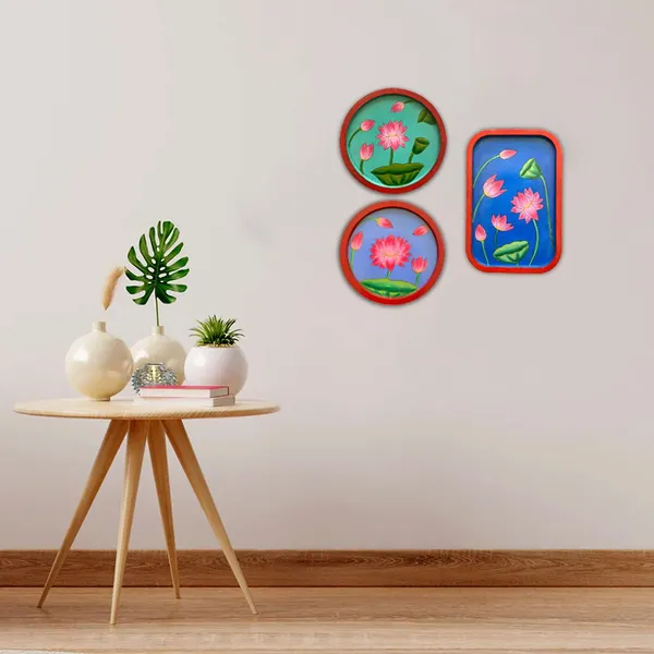 Handpainted_Wall_Plate_Rectangular_Lotus_Design