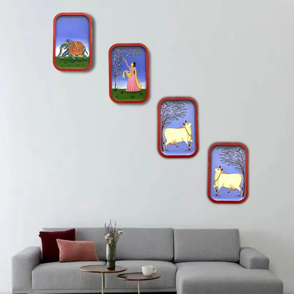 Handpainted_Wall_Plate_Rectangular_Miniature_Painting_Elephant