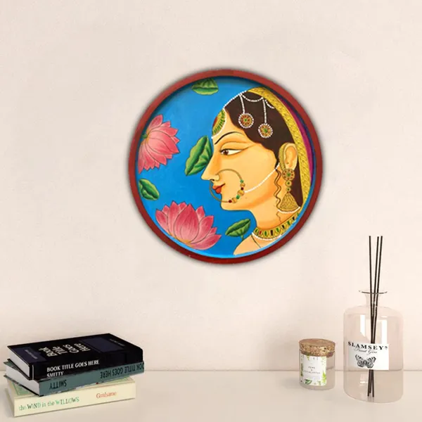 Handpainted_Wall_Plate_Round_Pichwai_Painting_Radha