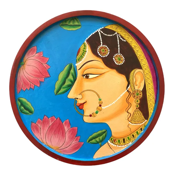 Handpainted_Wall_Plate_Round_Pichwai_Painting_Radha