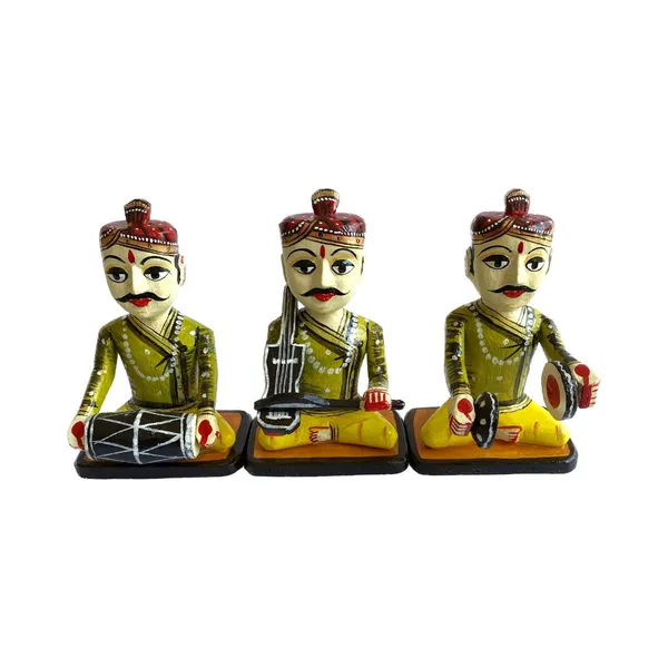 Handpainted_Wooden_Musician_Set_From_Bassi_Chittorgarh
