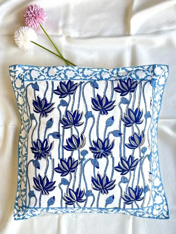 Hand_Blockprinted_Cushion_Cover_Blue_Lotus_Design_Set_Of_5_Cushion_Covers