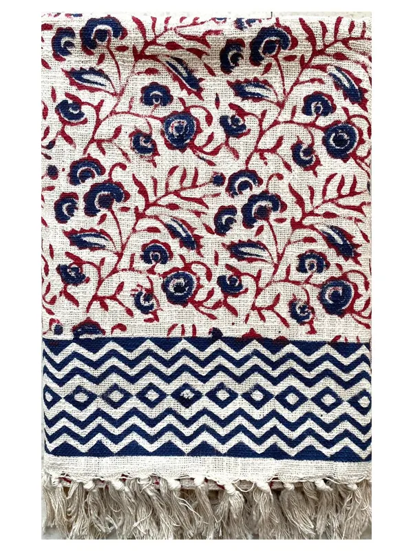 Hand_Blockprinted_Cotton_Sofa_Throws_Floral_Pattern