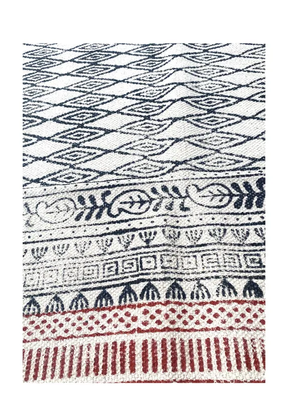 Hand_Blockprinted_Cotton_Rug_Black_And_Brown_Geomteric_Pattern