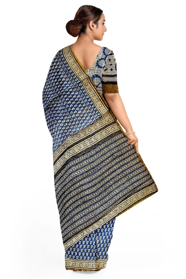 Hand_Block_Printed_Kota_Doriya_Saree_Indigo