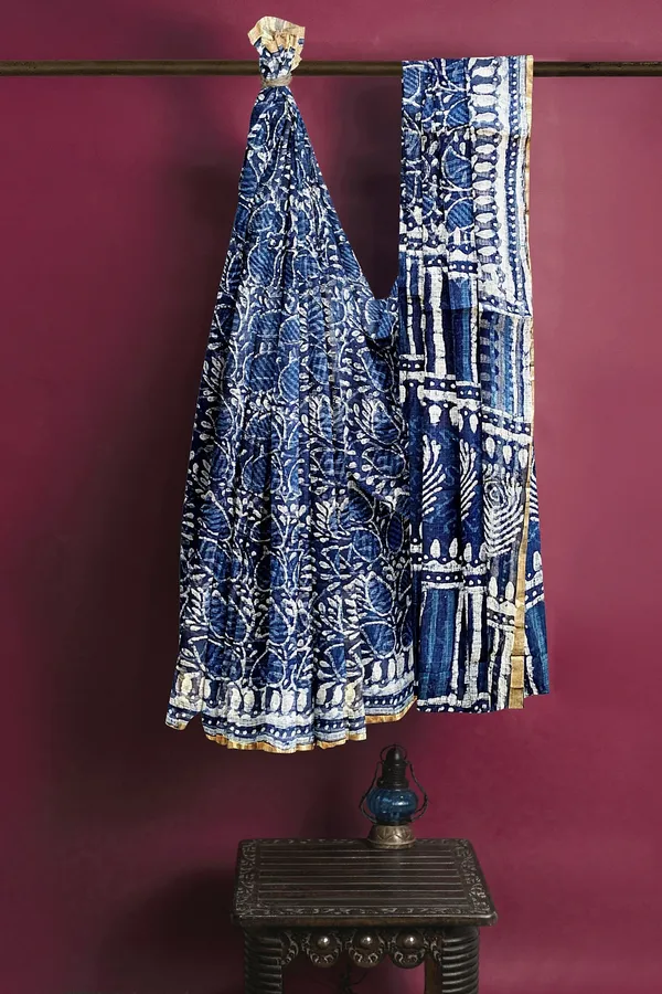Hand_Blockprinted_Kota_Doriya_Saree_Indigo