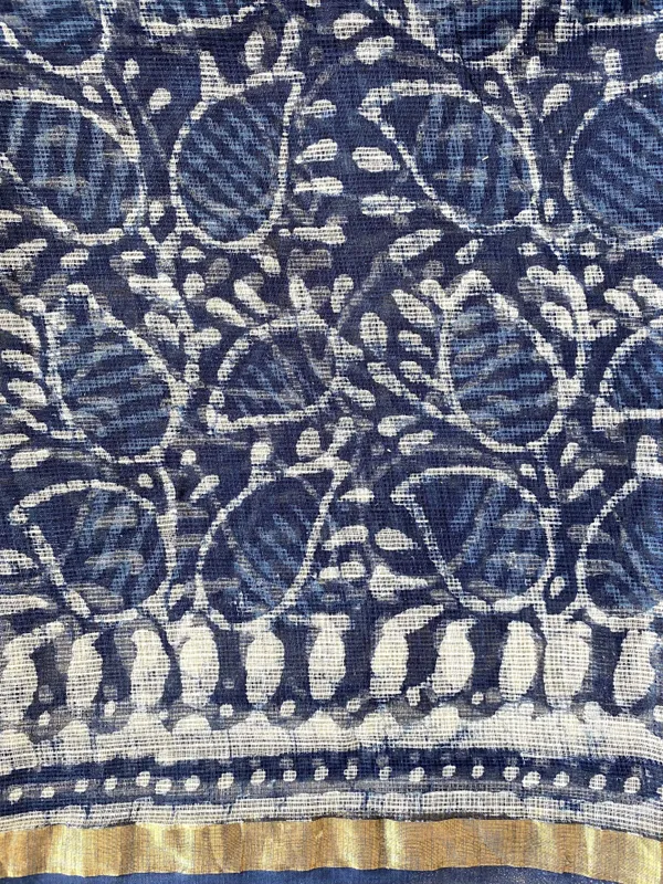 Hand_Blockprinted_Kota_Doriya_Saree_Indigo