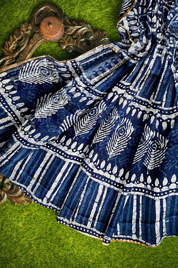 Hand_Blockprinted_Kota_Doriya_Saree_Indigo