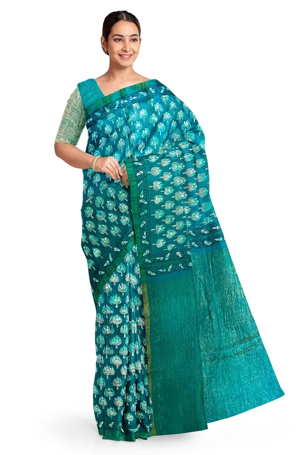 Hand_Blockprinted_Chanderi_Silk_Saree_With_Zari_Pallu