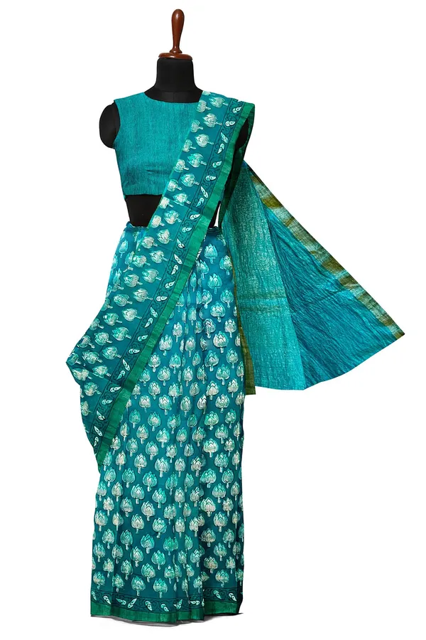 Hand_Blockprinted_Chanderi_Silk_Saree_With_Zari_Pallu