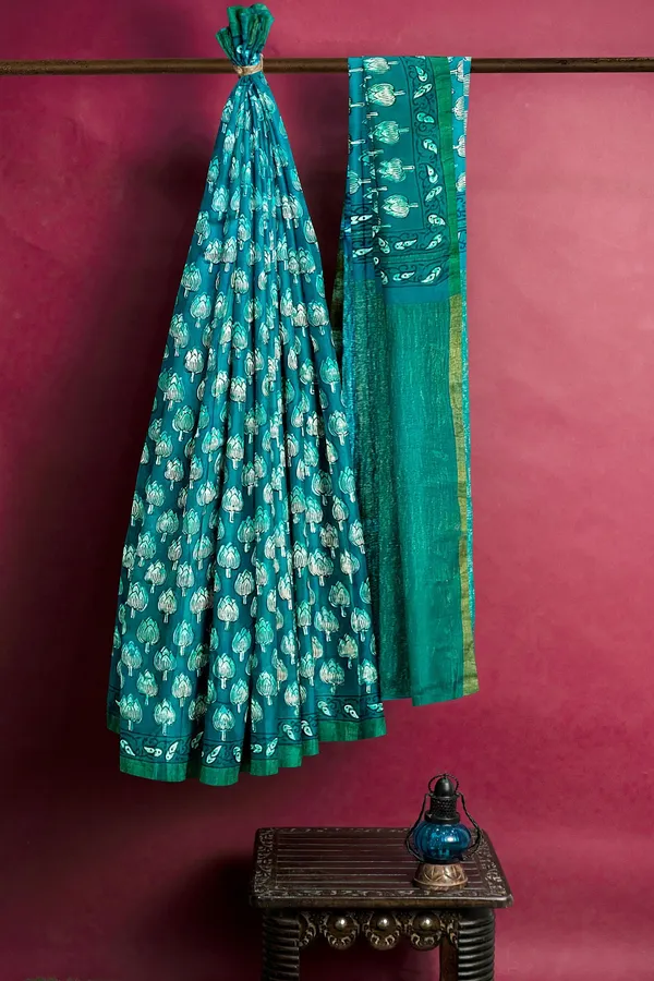 Hand_Blockprinted_Chanderi_Silk_Saree_With_Zari_Pallu