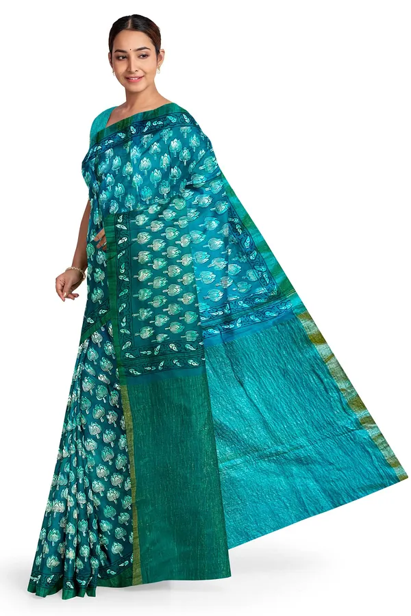 Hand_Blockprinted_Chanderi_Silk_Saree_With_Zari_Pallu