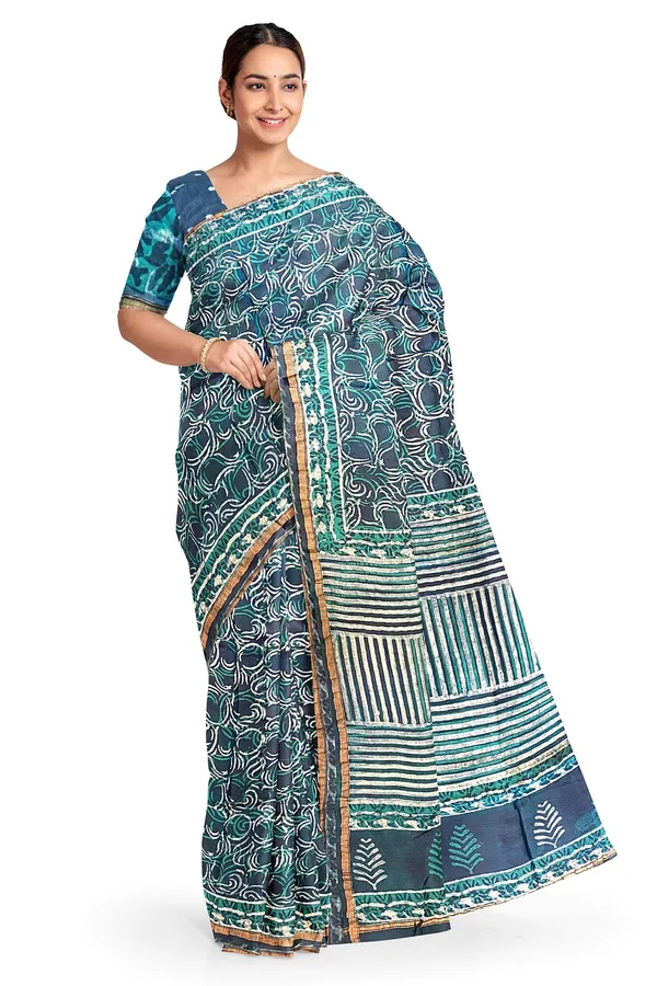 Hand_Blockprinted_Modal_Chanderi_Silk_Saree