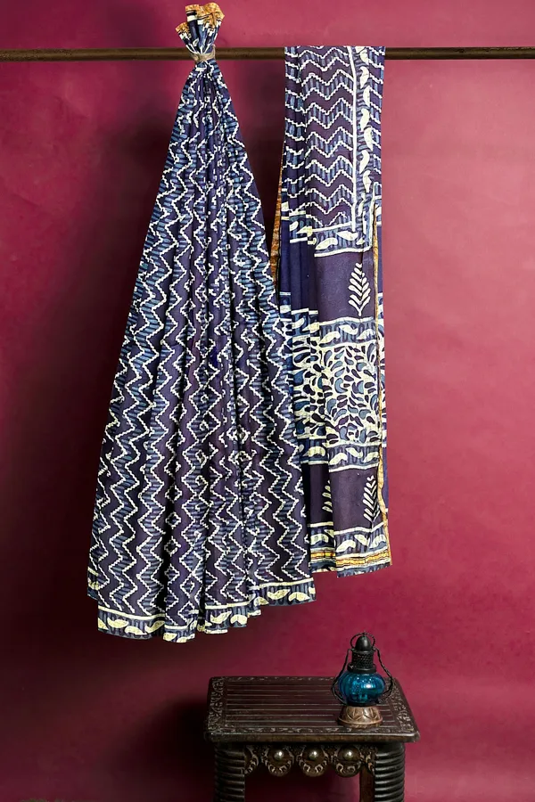 Hand_Blockprinted_Modal_Chanderi_Silk_Saree_Indigo_Blue