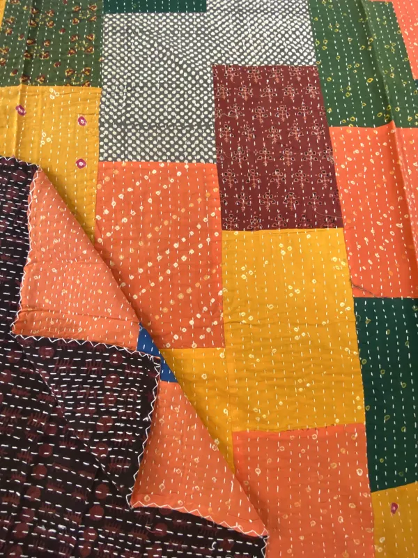 Hand_Made_Kantha_Patchwork_Blockprinted_Cotton_Bedcover