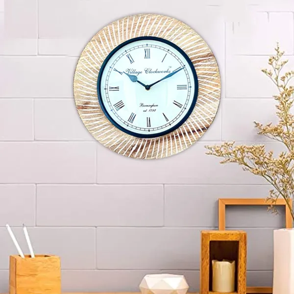 Handcrafted_Carved_Wooden_Wall_Clock_Natural_Wood_Color