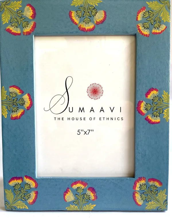 Handpainted_Antique_Look_Wooden_Photo_Frame_5_X_7_Rustic_Blue