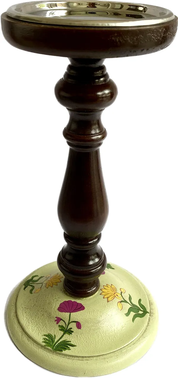Handpainted_Antique_Look_Wooden_Candle_Holder_Pale_Green_Small
