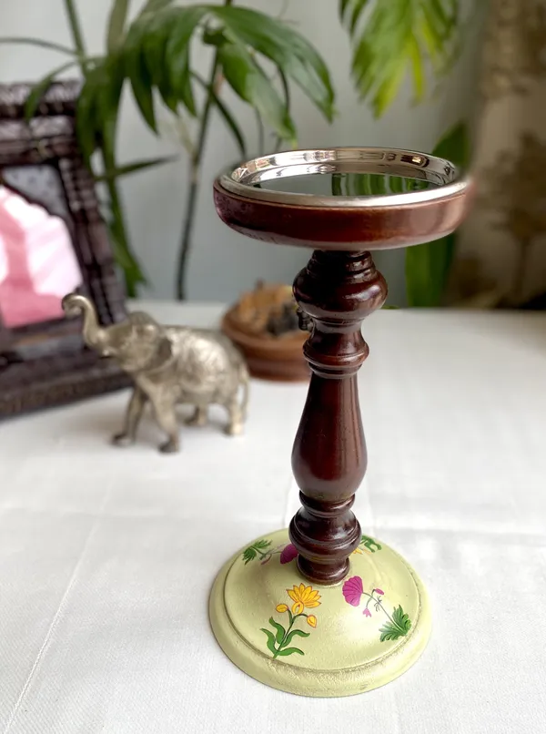 Handpainted_Antique_Look_Wooden_Candle_Holder_Pale_Green_Small