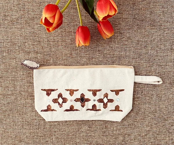 Handpainted_Cotton_Travel_Makeup_Pouch_Blockprint_With_Mirror_Work_On_Both_Sides