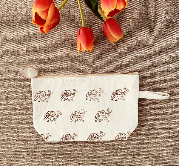Handpainted_Cotton_Travel_Makeup_Pouch_Camel_Blockprint_On_Both_Sides