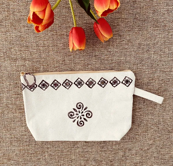 Handpainted_Cotton_Travel_Makeup_Pouch_Blockprint_With_Mirror_Work_On_Both_Sides