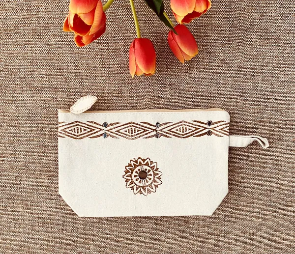 Handpainted_Cotton_Travel_Makeup_Pouch_Blockprint_With_Mirror_Work_On_Both_Sides