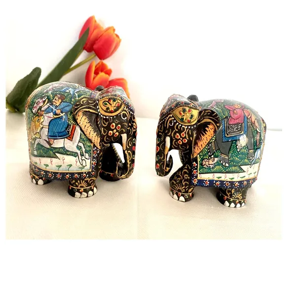 Handpainted_Wooden_Elephants_Set_Of_2