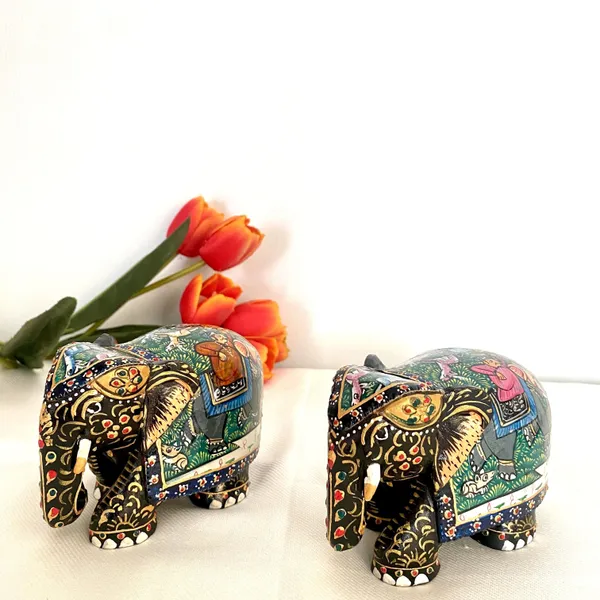 Handpainted_Wooden_Elephants_Set_Of_2