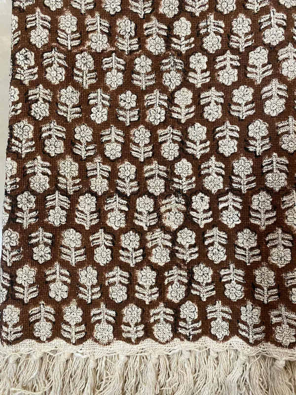 Hand_Block_Printed_Cotton_Sofa_Throws_Brown_Floral_Print
