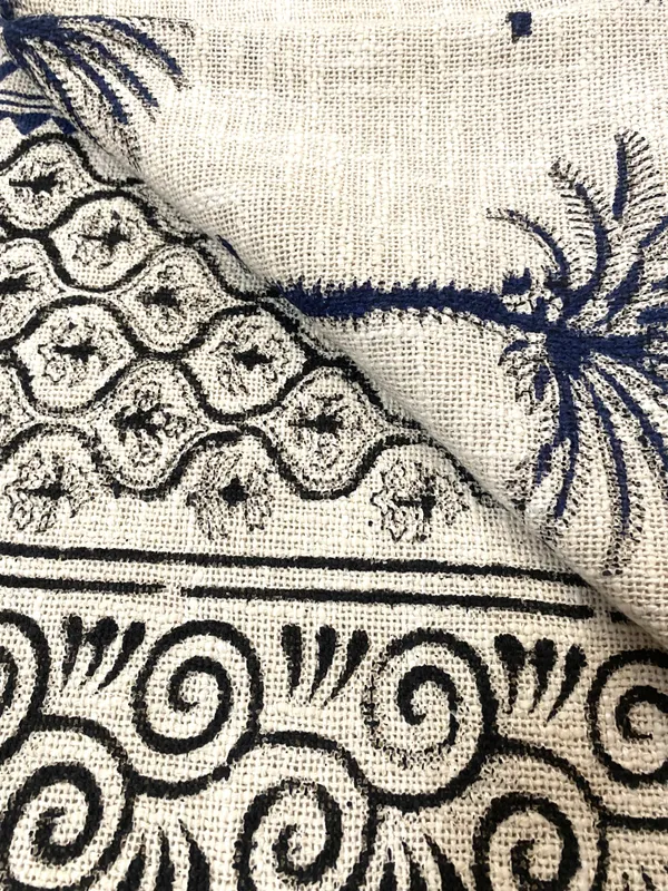 Hand_Blockprinted_Cotton_Sofa_Throws_Palm_Tree_Blue