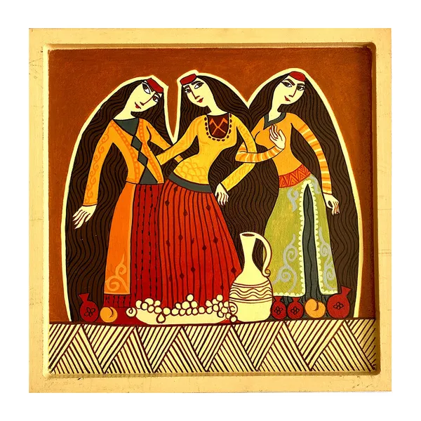 Handpainted_Wall_Plate_Square_Three_Women