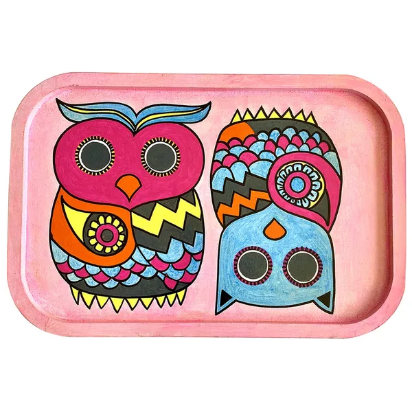 Handpainted_Wooden_Wall_Plate_Tray_Owl