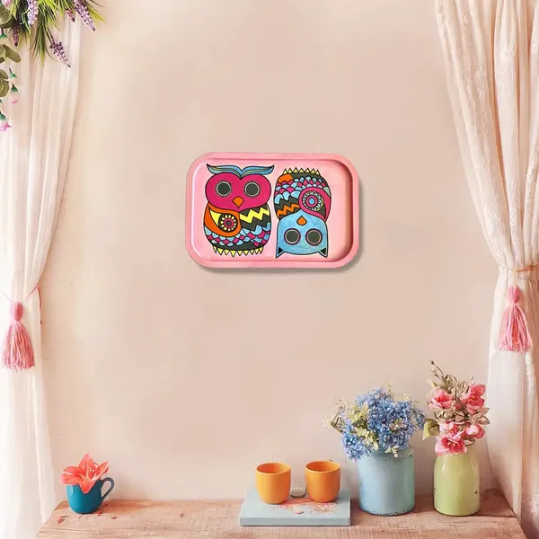 Handpainted_Wooden_Wall_Plate_Tray_Owl