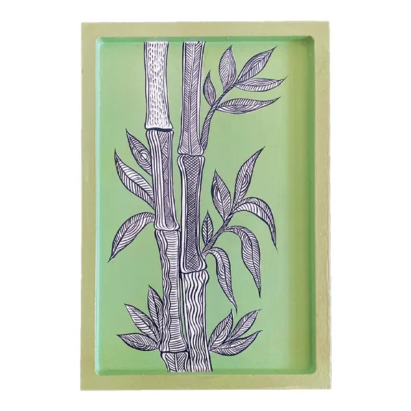 Handpainted_Wooden_Wall_Plate_Tray_Madhubani_Bamboo_Shoot