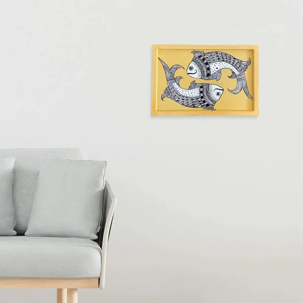 Handpainted_Wooden_Wall_Plate_Tray_Madhubani_Fish_Pair