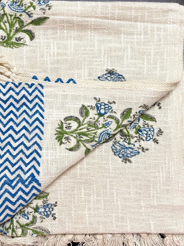 Hand_Blockprinted_Cotton_Sofa_Throws_Blue_Green_Floral