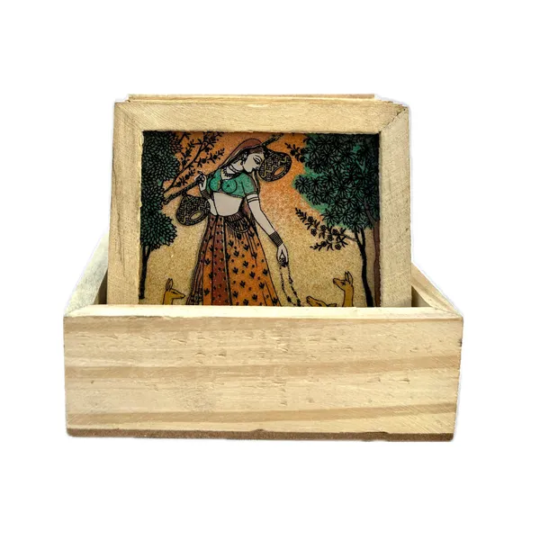 Wooden_Sand_Painting_Tea_Coaster_Set_Of_6