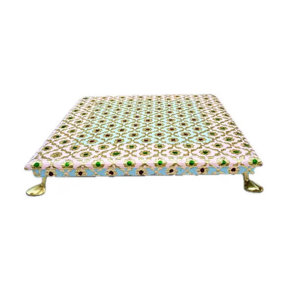 Meenakari_Golden_Chowki_Stool_Pink_Blue_Medium
