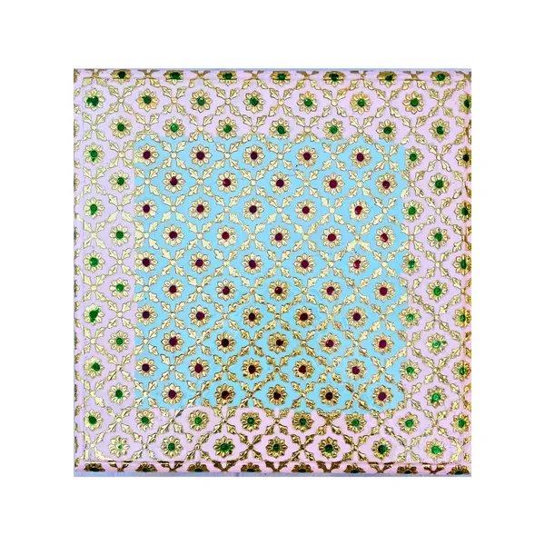 Meenakari_Golden_Chowki_Stool_Pink_Blue_Medium
