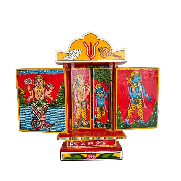 Rajasthani_Kaavad_Art_Dashavtaar_Large_Orange_Multicolor