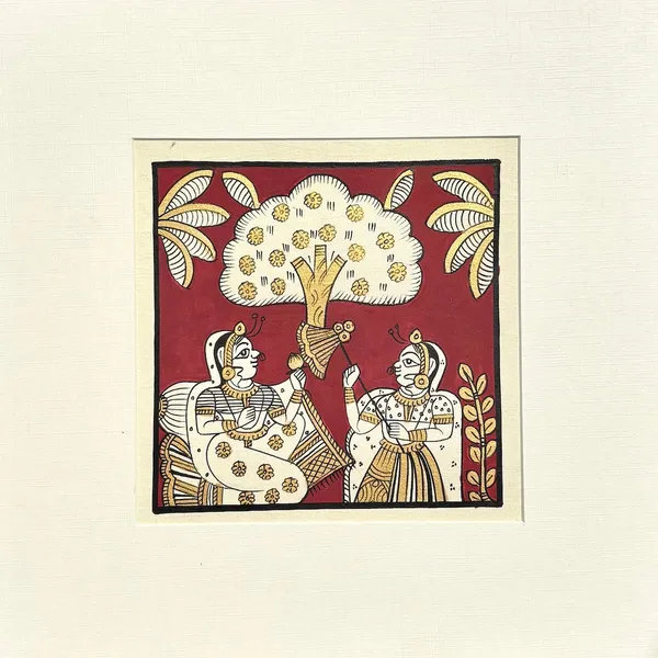 Phad_Painting_From_Rajasthan_Handpainted_Natural_Colors_Red_5_5_X_5_5_Inch