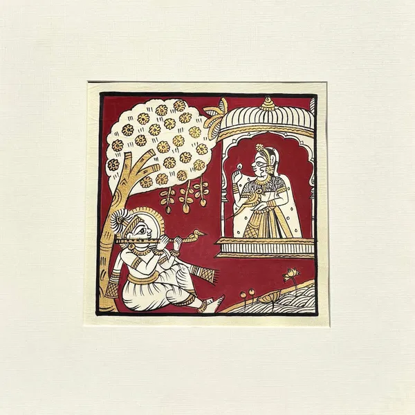 Phad_Painting_From_Rajasthan_Handpainted_Natural_Colors_Red_5_5_X_5_5_Inch
