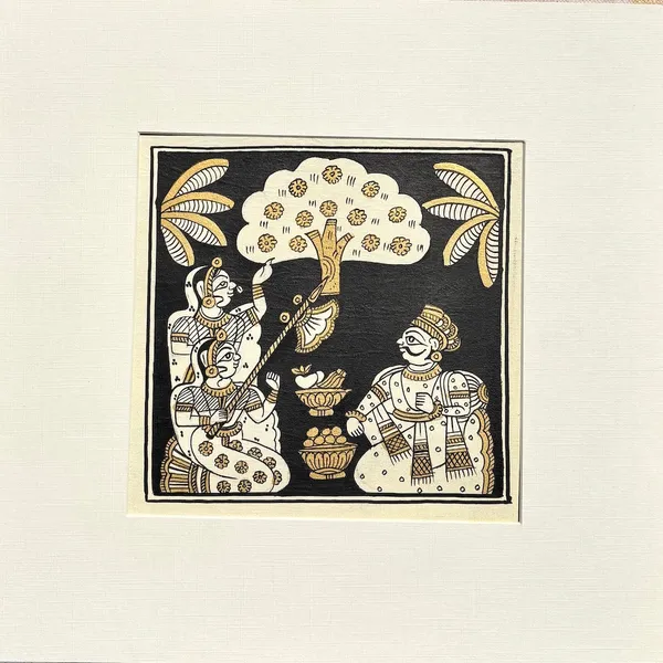 Phad_Painting_From_Rajasthan_Handpainted_Natural_Colors_Black_5_5_X_5_5_Inch