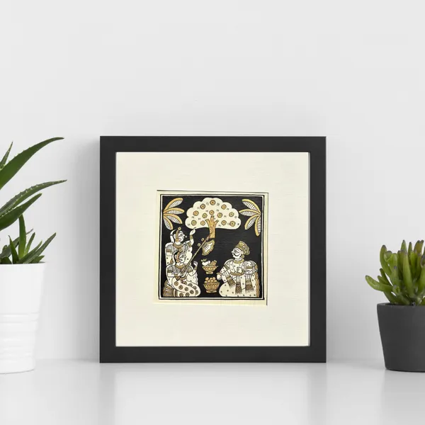 Phad_Painting_From_Rajasthan_Handpainted_Natural_Colors_Black_5_5_X_5_5_Inch