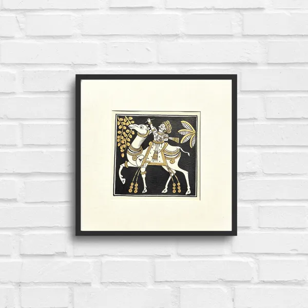 Phad_Painting_From_Rajasthan_Handpainted_Natural_Colors_Black_5_5_X_5_5_Inch