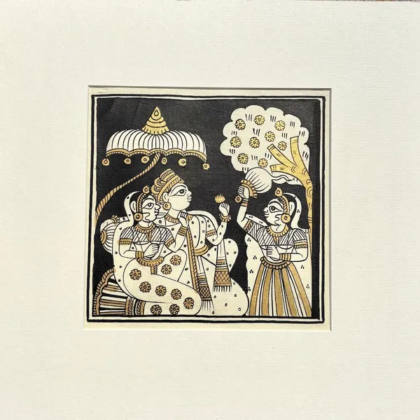 Phad_Painting_From_Rajasthan_Handpainted_Natural_Colors_Black_5_5_X_5_5_Inch