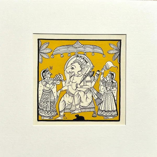 Phad_Painting_From_Rajasthan_Handpainted_Natural_Colors_Yellow_5_5_X_5_5_Inch